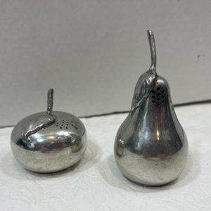 VTG Kirk Pewter by Hanle Salt & Pepper Shakers Pear Apple